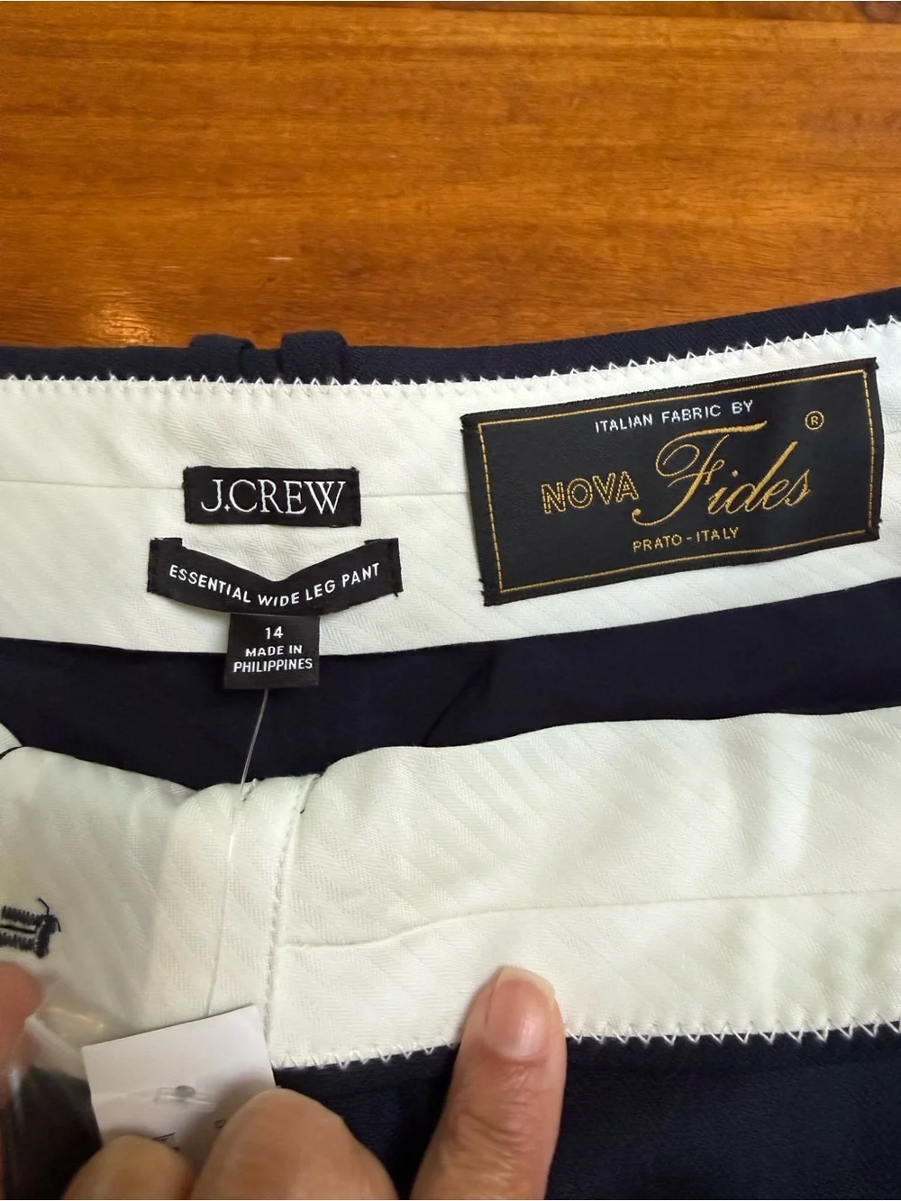 J.Crew Navy and White Essential Wide Leg Pant - Women